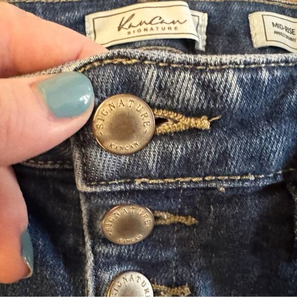 KanCan Mid Rise Ankle skinny Jeans Women's size 26 Button down Bodycon Grunge - Picture 4 of 13